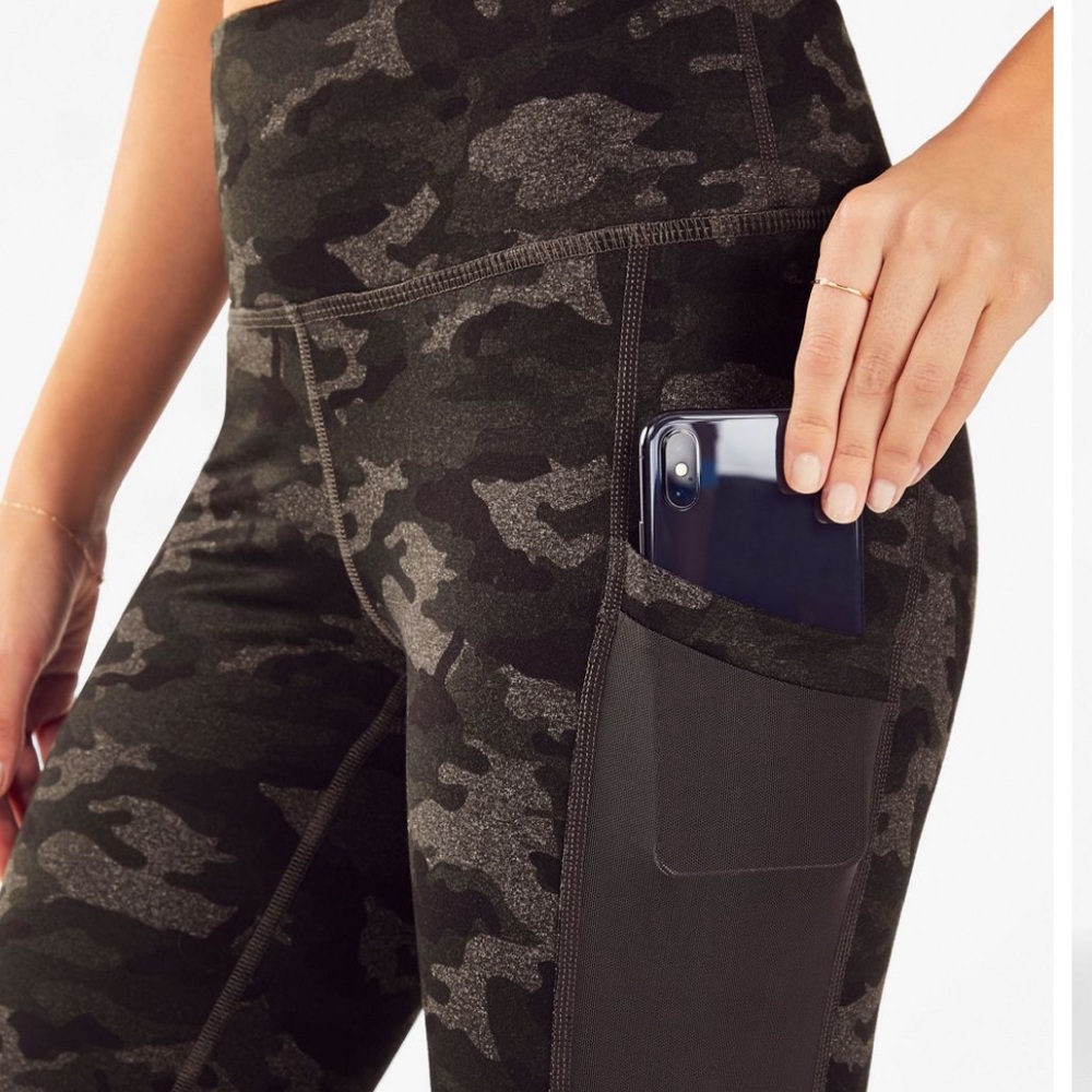 Fabletics On-The-Go PowerHold 7/8 High-Waisted Legging in Charcoal Camo